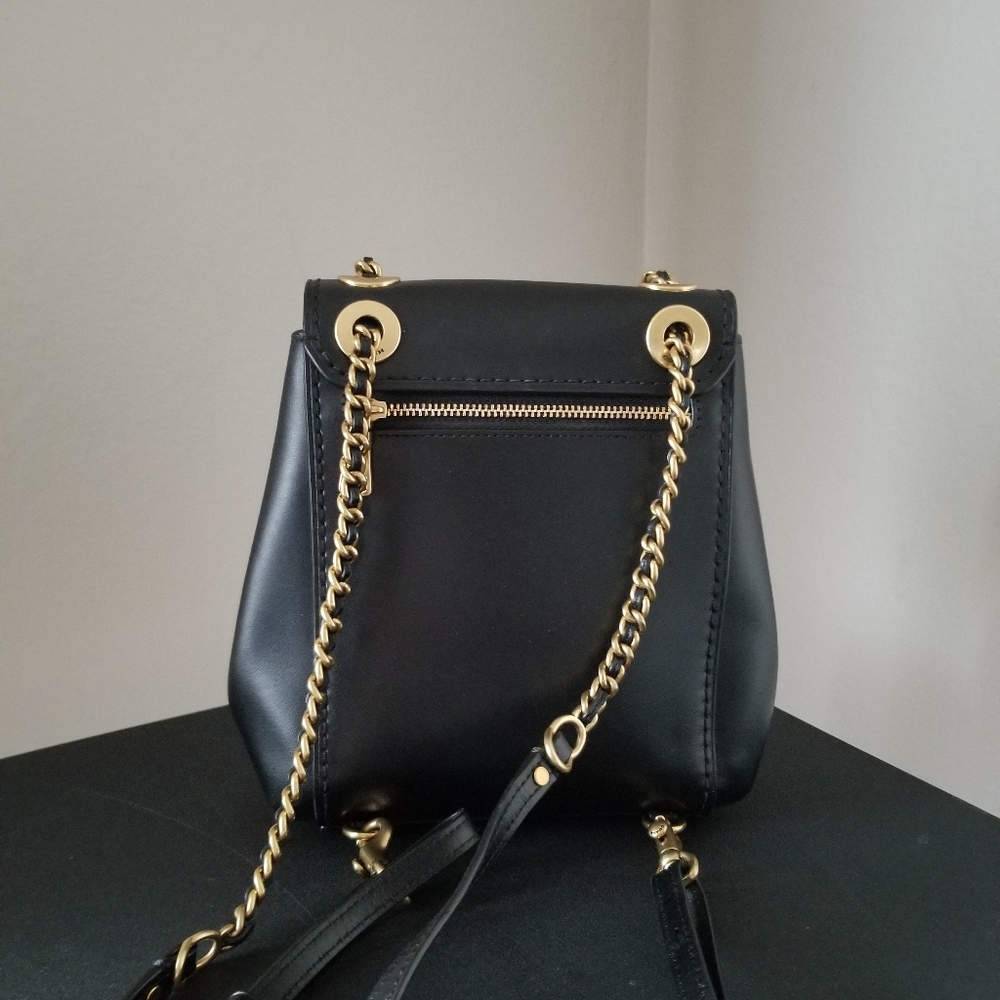 Coach Black Backpack with Gold Chain - Picture 5 of 9